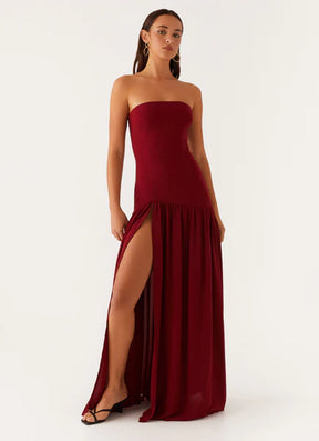 Vestido Longo Tomara que Caia  Com Fenda Modern Eden