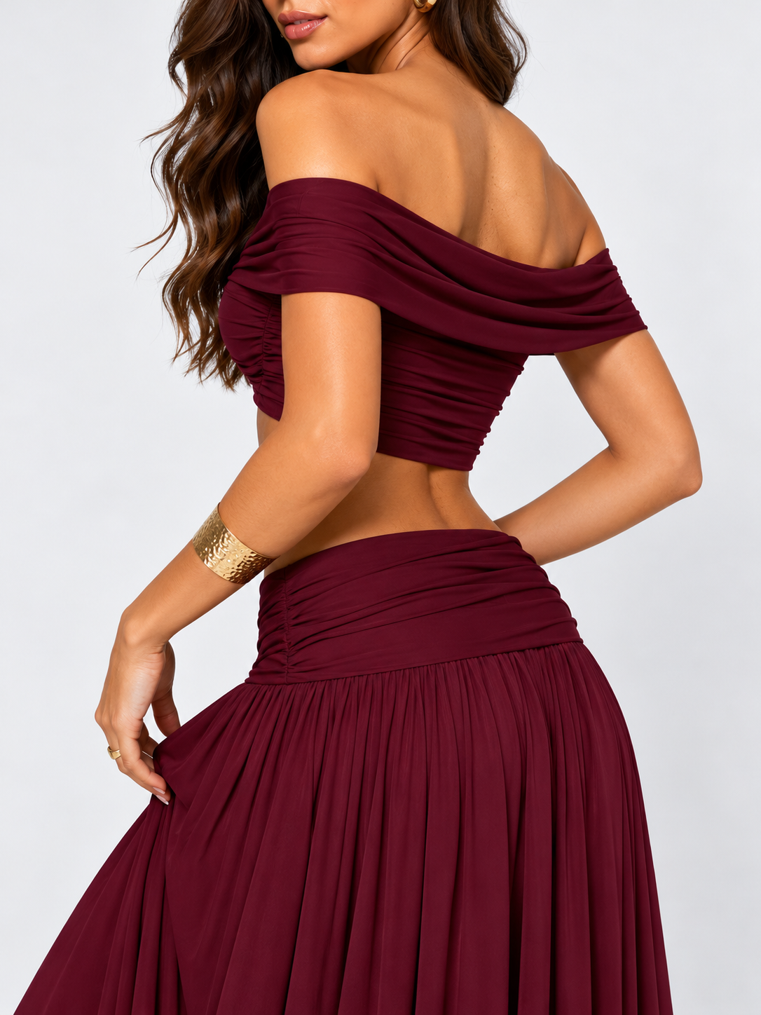 Conjunto Cropped e Saia Longa Modern Dalene