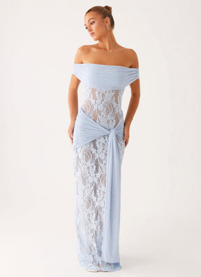 Vestido Ombro a Ombro Rendado Com Detalhe Pendurado Modern Gracie