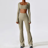 Conjunto Top Manga Longa e Calça Flare Modern Motion
