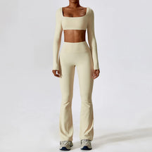 Conjunto Top Manga Longa e Calça Flare Modern Motion