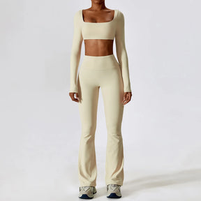 Conjunto Top Manga Longa e Calça Flare Modern Motion