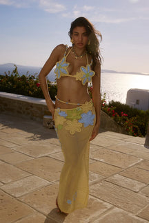 Conjunto Biquíni e Saia Longa Tricô Modern Belly