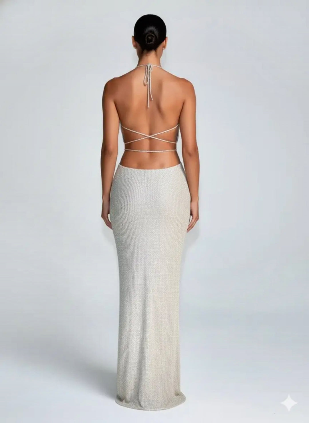 Vestido Longo Recortes na Cintura Modern Raika