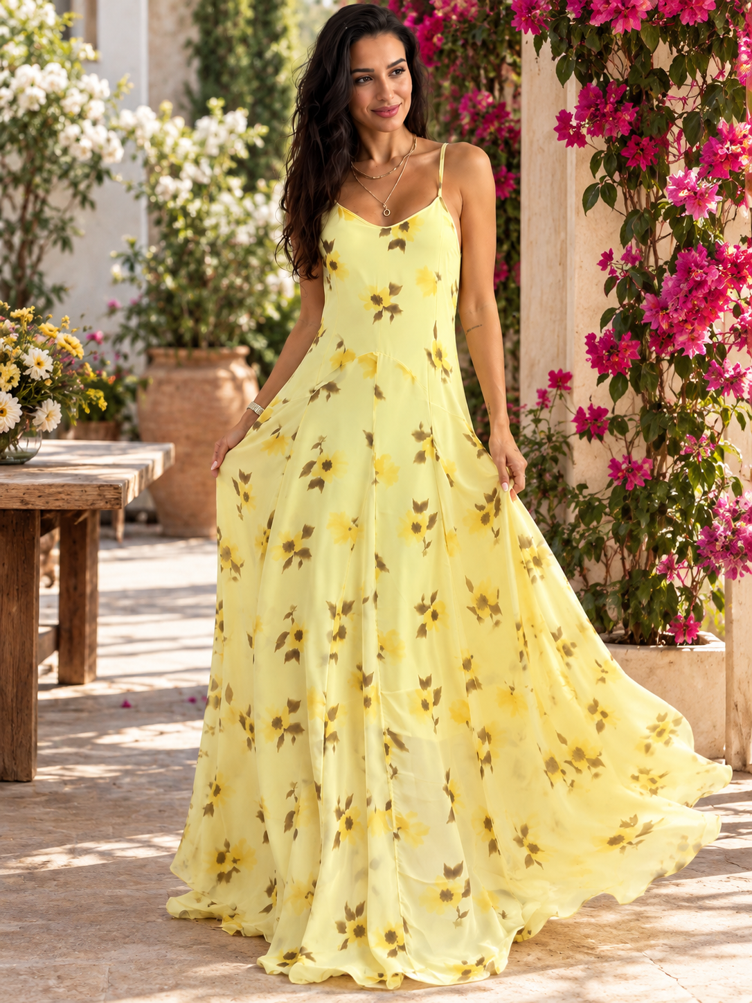 Vestido Longo Floral Delicado Modern Lauren