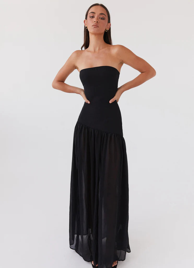 Vestido Longo Tomara que Caia  Com Fenda Modern Eden