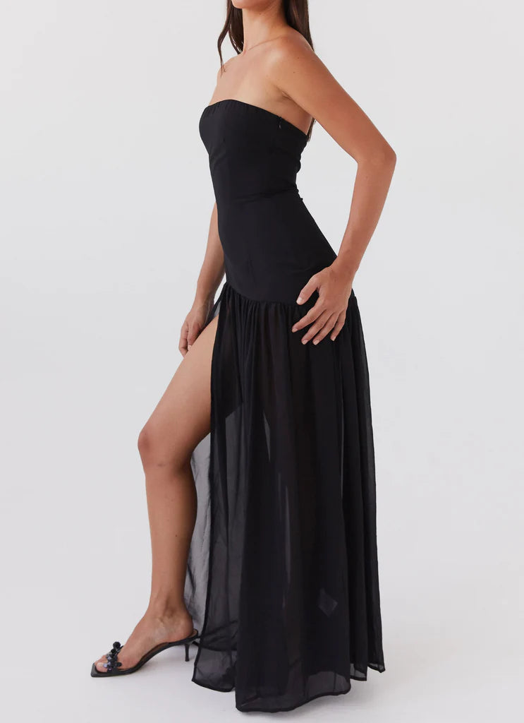 Vestido Longo Tomara que Caia  Com Fenda Modern Eden