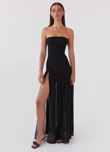 Vestido Longo Tomara que Caia  Com Fenda Modern Eden