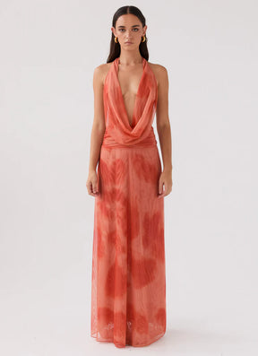 Vestido Longo Decote Frontal Modern Serena