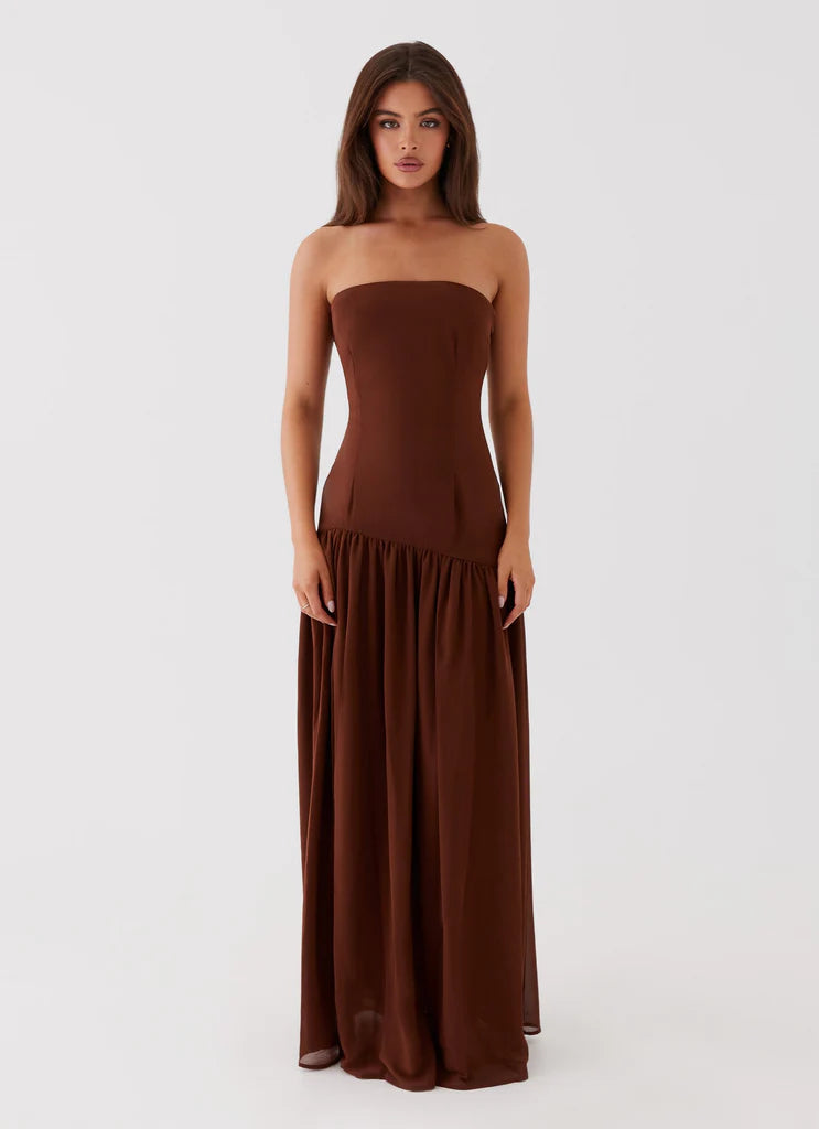 Vestido Longo Tomara que Caia  Com Fenda Modern Eden
