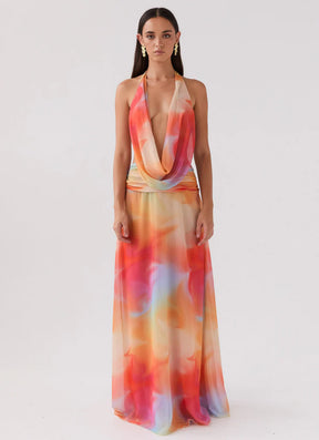 Vestido Longo Decote Frontal Modern Serena