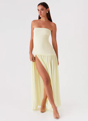 Vestido Longo Tomara que Caia  Com Fenda Modern Eden