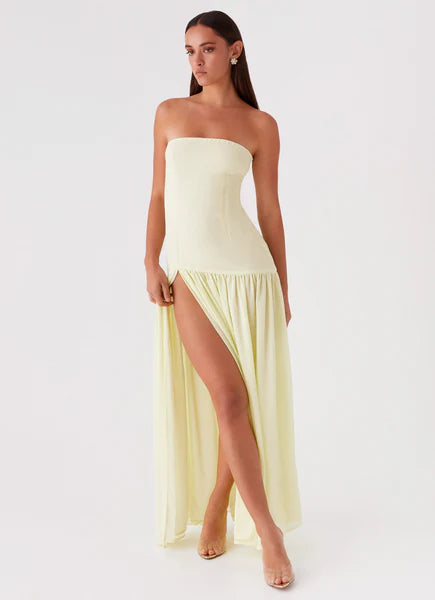Vestido Longo Tomara que Caia  Com Fenda Modern Eden