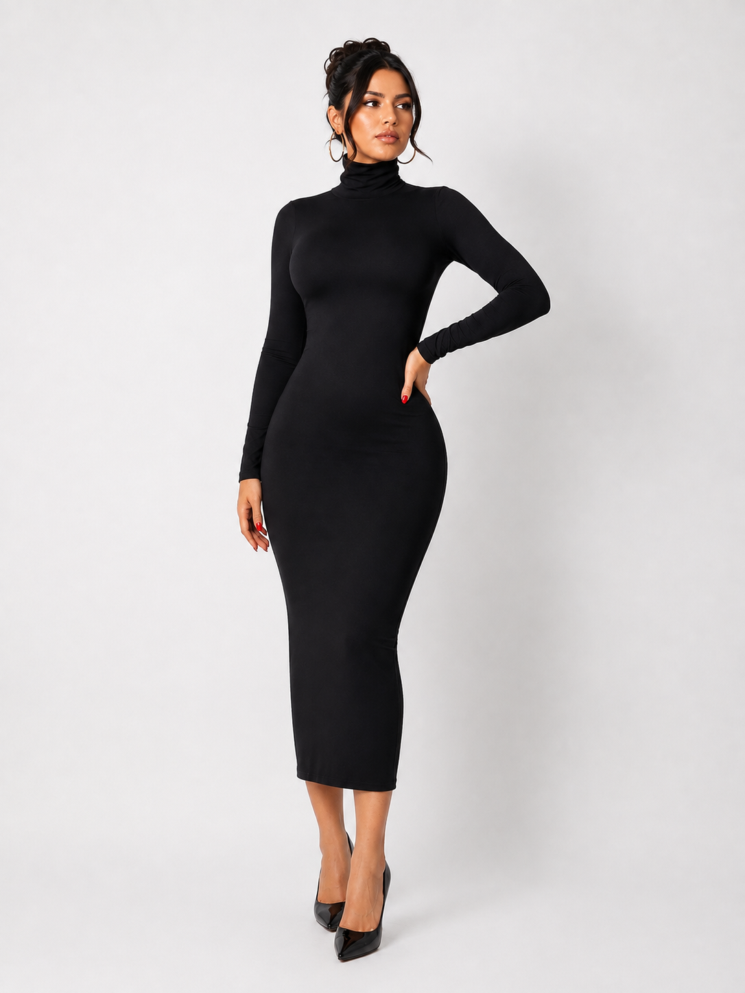 Vestido Midi Gola Alta Modern Verona