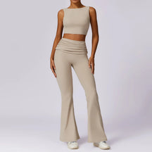 Conjunto Top e Calça Flare Cós Dobrado com Regulagem Modern Louise