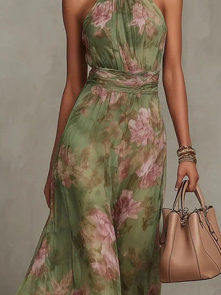 Vestido Midi Halter Elegante Modern Azuria