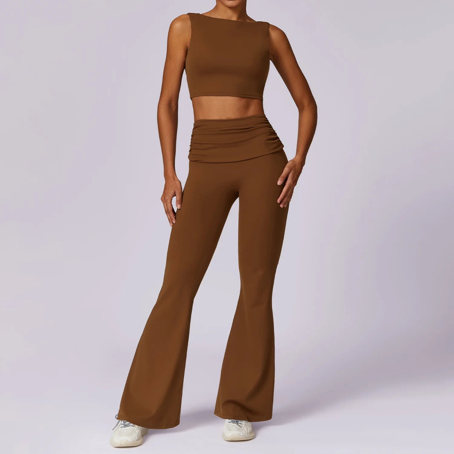 Conjunto Top e Calça Flare Cós Dobrado com Regulagem Modern Louise
