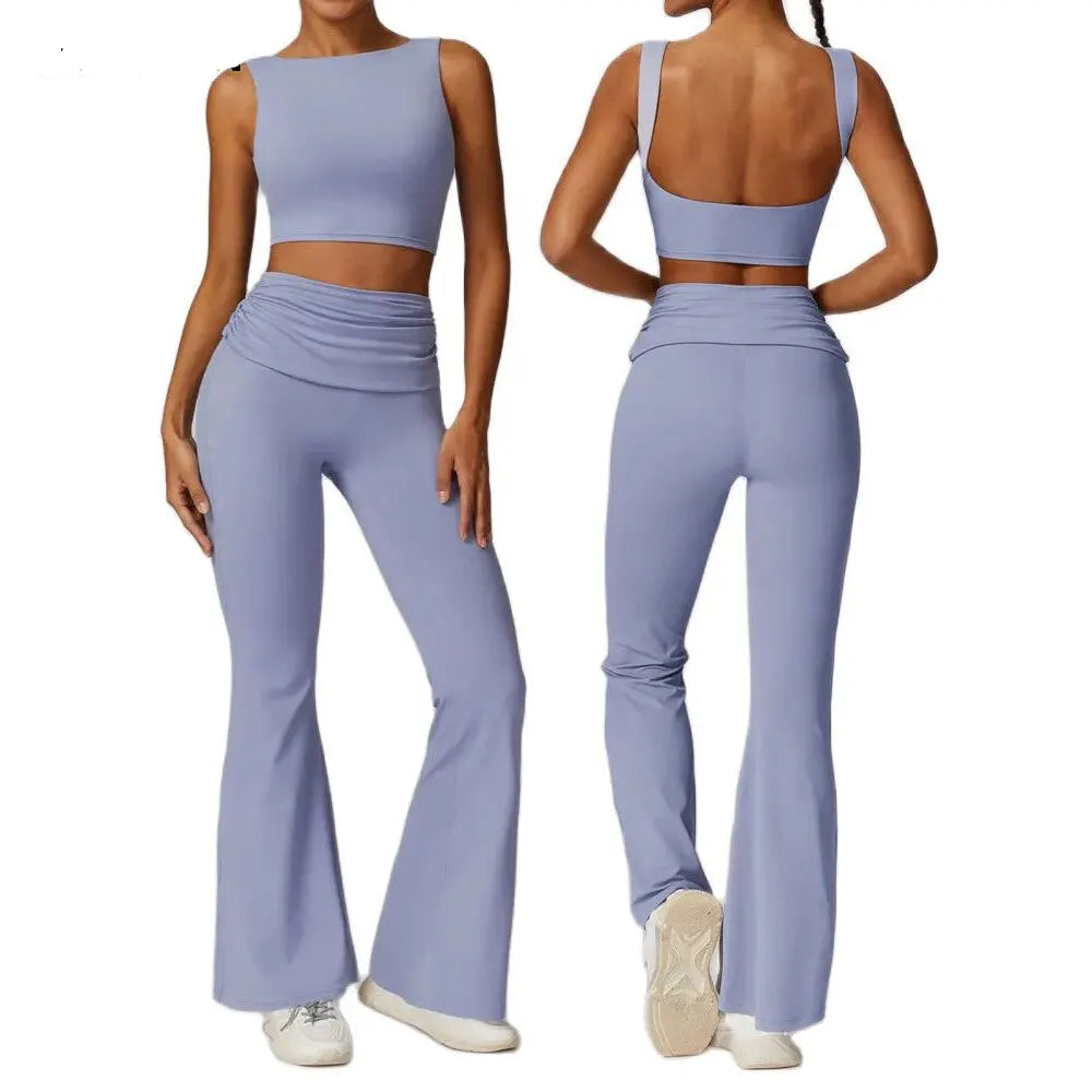 Conjunto Top e Calça Flare Cós Dobrado com Regulagem Modern Louise