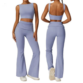 Conjunto Top e Calça Flare Cós Dobrado com Regulagem Modern Louise