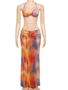 Vestido Longo Estampa Tie Dye Modern Jade