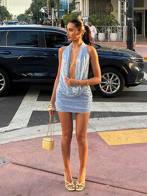 Conjunto Paetê Blusa e Saia Curta Modern Kira
