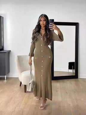 Vestido Manga Longa Flare Tricô Modal Modern Arilene