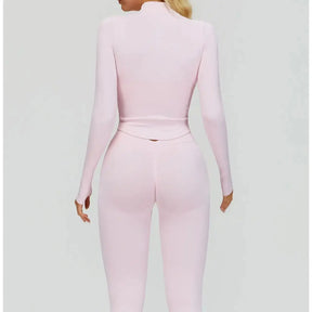 Conjunto Três Peças Top Push Up com Jaqueta e Calça Legging Modern Lace