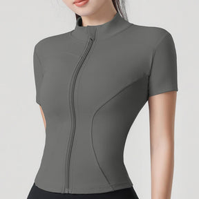 Blusa Meia Manga Esportiva com Zíper Modern Femina