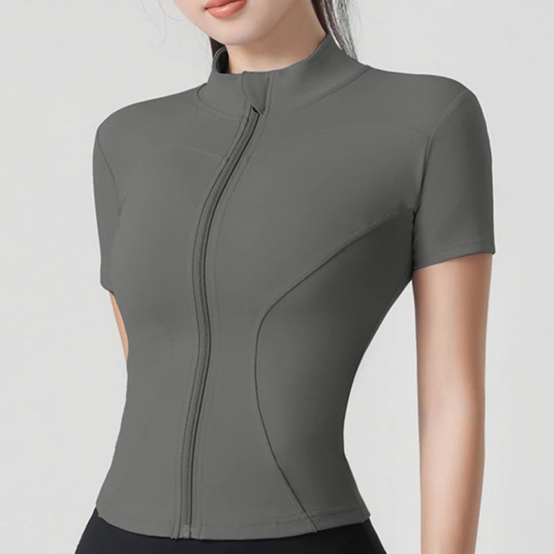 Blusa Meia Manga Esportiva com Zíper Modern Femina