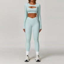 Top Manga Longa e Calça Legging Cós V Modern Flex
