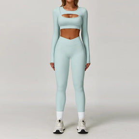 Top Manga Longa e Calça Legging Cós V Modern Flex