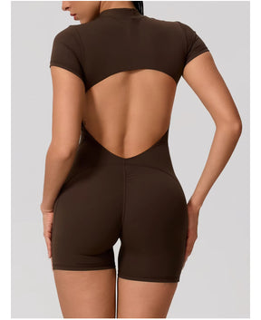 Macaquinho Esportivo Modelador Decote nas Costas Modern Waffle
