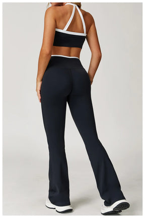 Conjunto Blusa Alça Push Up e Calça Cós Alto Flare Modern Comfy