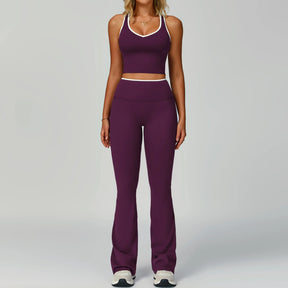 Conjunto Top Cropped Push Up Modelador e Calça Flare Modern Volution