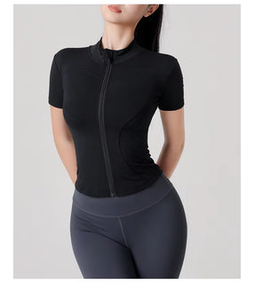 Blusa Meia Manga Esportiva com Zíper Modern Femina