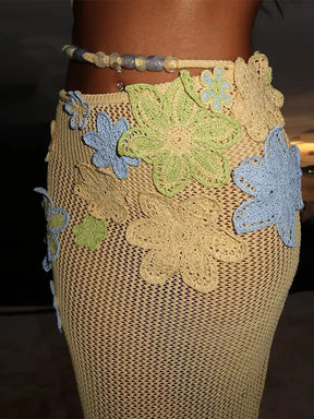 Conjunto Biquíni e Saia Longa Tricô Modern Belly