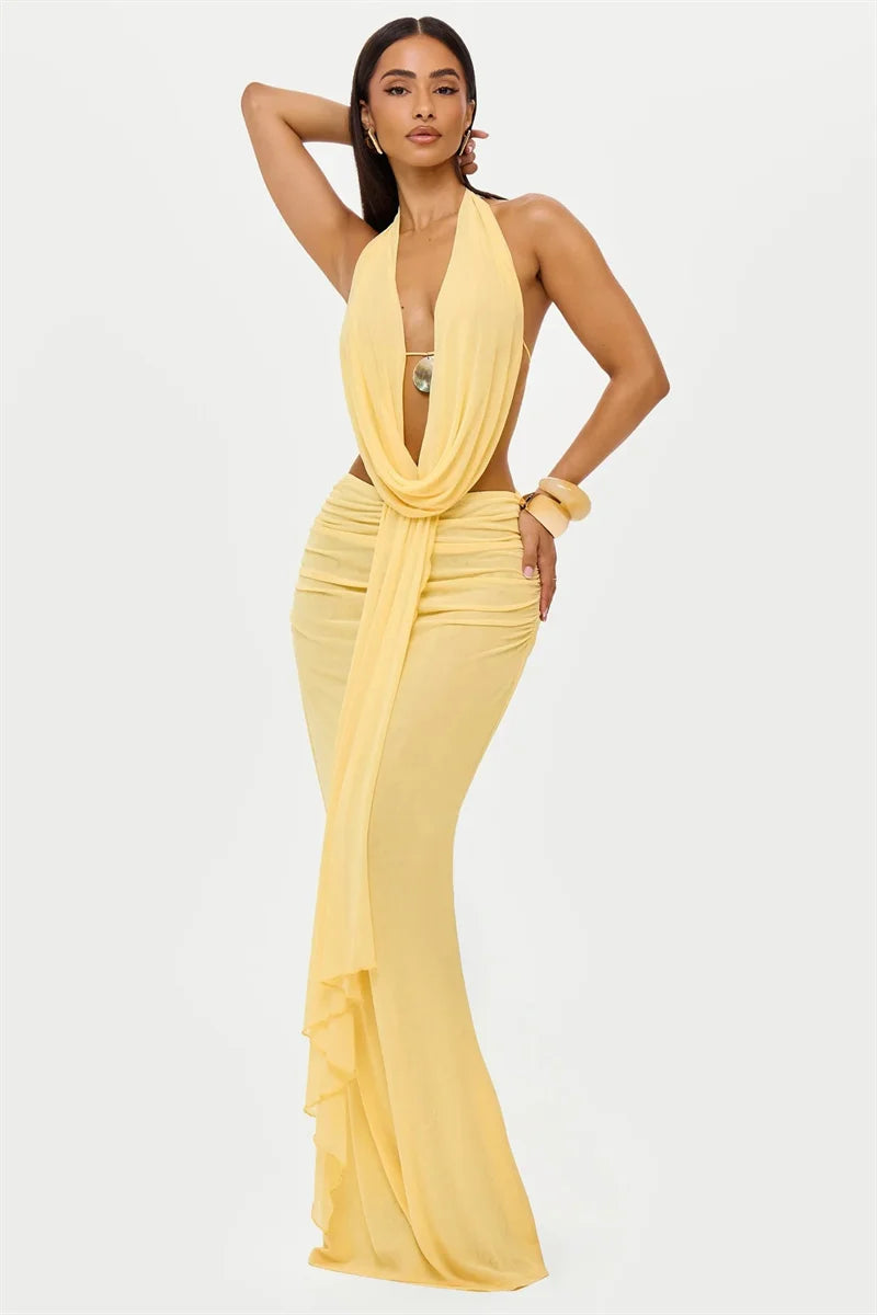 Conjunto Cropped e Saia Longa Modern Perle