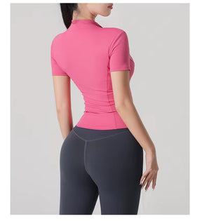 Blusa Meia Manga Esportiva com Zíper Modern Femina