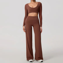 Conjunto Cropped Manga Longa e Calça Confy Modern Active
