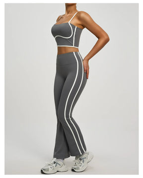 Conjunto Top e Calça Flare Cós Alto Tendência Modern Alô