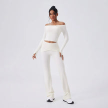 Conjunto Blusa Manga Longa e Calça Flare Modern Confort