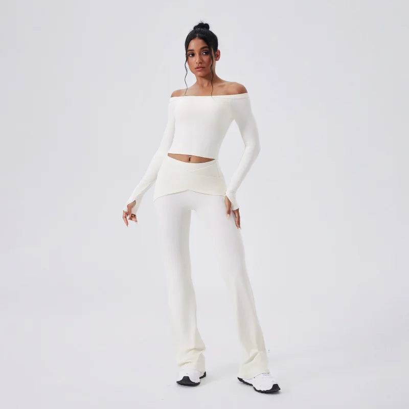 Conjunto Blusa Manga Longa e Calça Flare Modern Confort