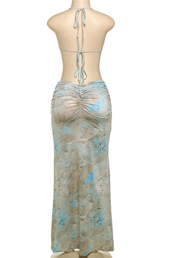 Vestido Longo Estampa Tie Dye Modern Jade