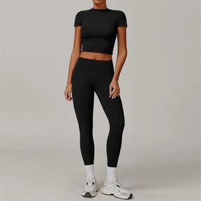 Conjunto Cropped Meia Manga e Legging Modern Basic