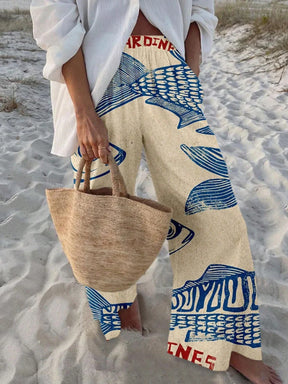 Calça Pantalona Praiana Estampada Modern Ohana