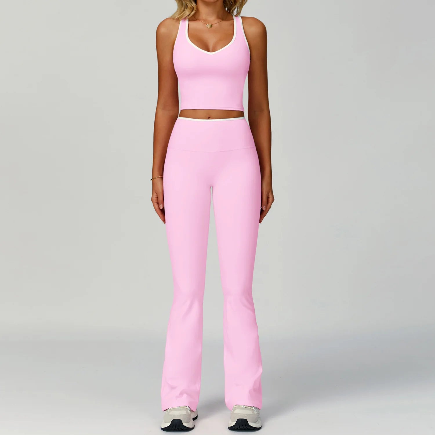 Conjunto Top Cropped Push Up Modelador e Calça Flare Modern Volution