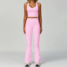 Conjunto Top Cropped Push Up Modelador e Calça Flare Modern Volution