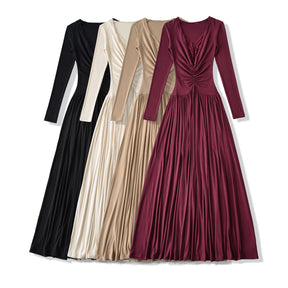 Vestido de Manga Longa Elegante Longo com Renda Modern Dyni