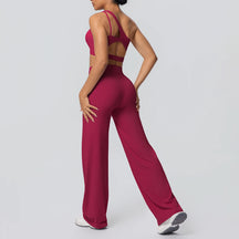 Conjunto Top Ombro Só com Sustentação e Calça Wide Leg Modern Motion