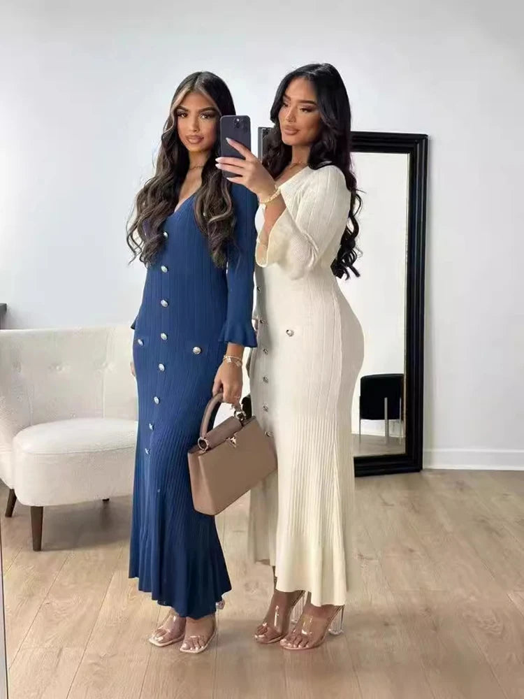 Vestido Manga Longa Flare Tricô Modal Modern Arilene